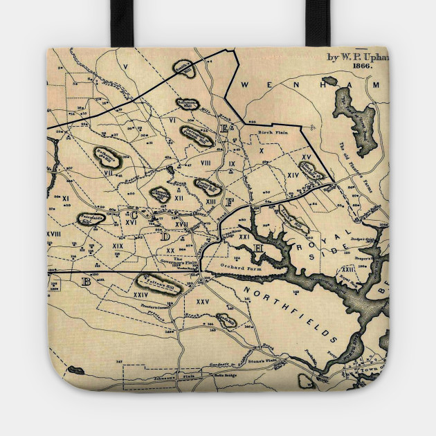 vintage 1692 map of salem massachusetts 1866 salem map tote