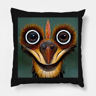 Big Eyed Hoatzin Bird Native Art Pillow