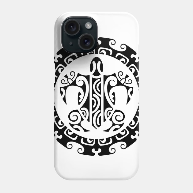 Polynesian turtle sun Phone Case by Tikitattoo