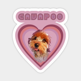 Cavapoo love (Fade retro) Magnet