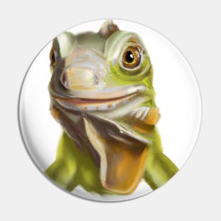 Cute Iguana Drawing Pin