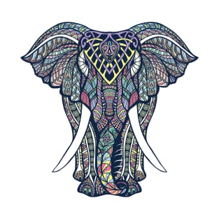 Indian Elephant Doodle Fantasy Artsy Style T-Shirt