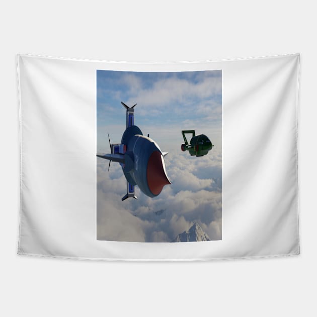 Thunderbirds To The Rescue Tapestry by micjammusic