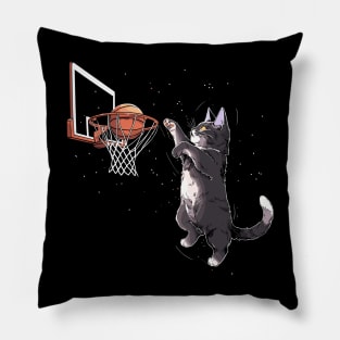 Cat Dunking Basketball Gifts Men Women Kids Funny Cat Pillow