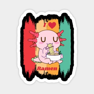 Axolotl Eating Ramen Magnet