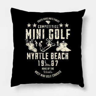 South Carolina'S Finest Mini Golf Myrtle Beach 1987 Vintage Pillow