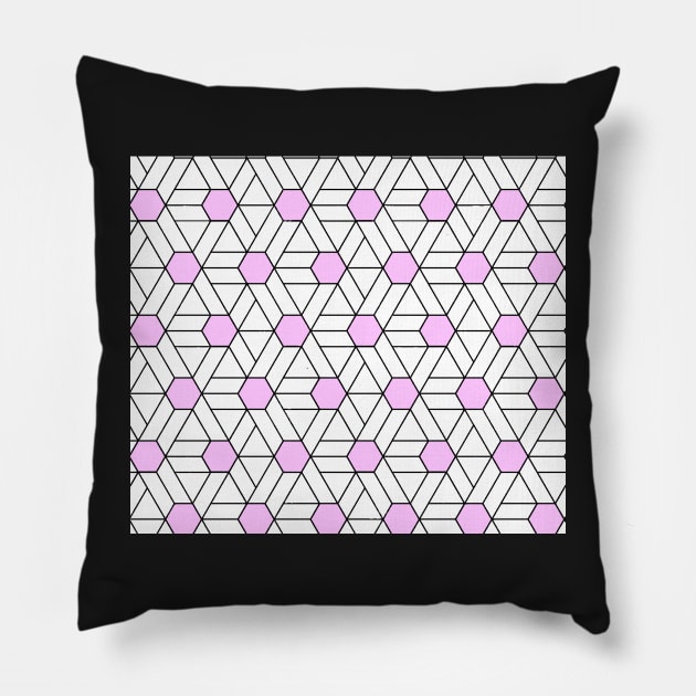 Pink Diamond Fashion Print Pattern Pillow by Auto-Prints