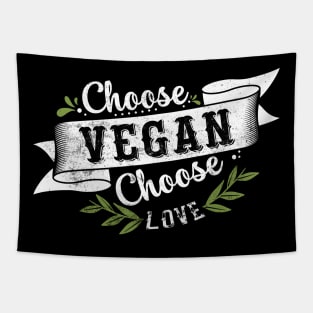 Choose Vegan Choose Love Tapestry