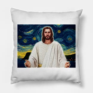 Jesus Van Gogh Paint Pillow