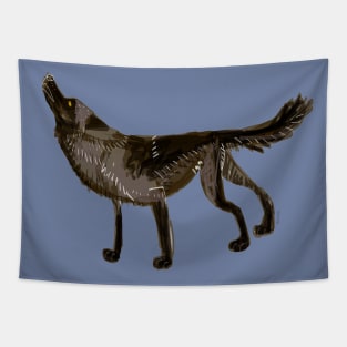 Totem Yukon Black Wolf Tapestry