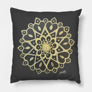 Gold and Black Mandala Pillow