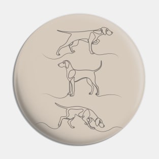 Continuous Line Weimaraners (Light Taupe Background) Pin