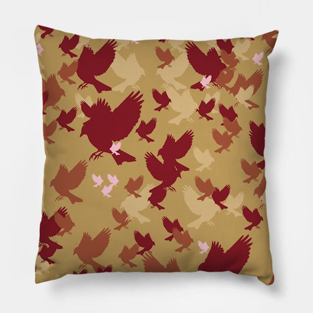 Birding Camouflage Pillow by Geoji 