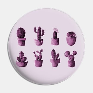 One cactus six cacti in pink Pin