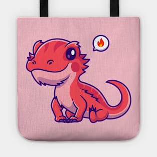 Cute Bearded Dragon Cartoon Tote