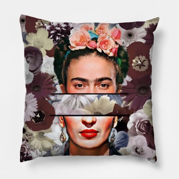 Frida Kahlo Floral Pillow by FridaBubble