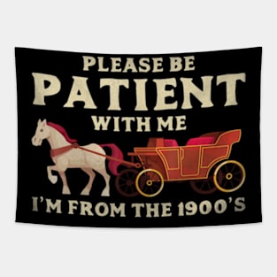 Please Be Patient With Me I'm From The 1900'S Vintage Party Tapestry