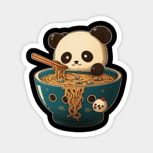 kawaii cute panda eating ramen Magnet