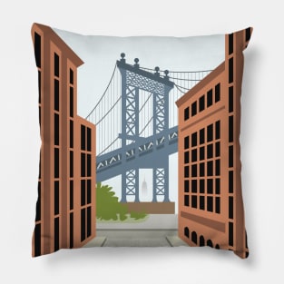 Manhattan Bridge, DUMBO, Downtown Brooklyn, NYC Pillow