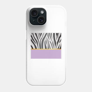 Black and white zebra print on purple, golden lining Phone Case