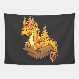 Gold Dragon In A Box Tapestry