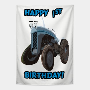 Happy 1st birthday tractor design Tapestry