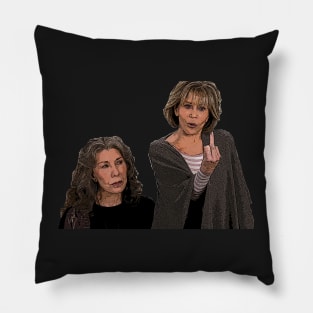 Grace and Frankie Cartoon Pillow