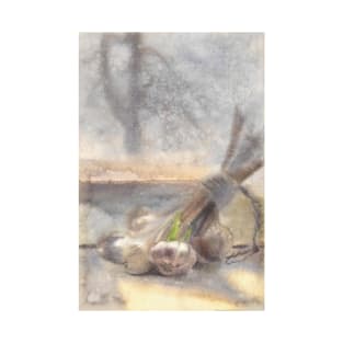 Aquarelle still life garlic artprint T-Shirt