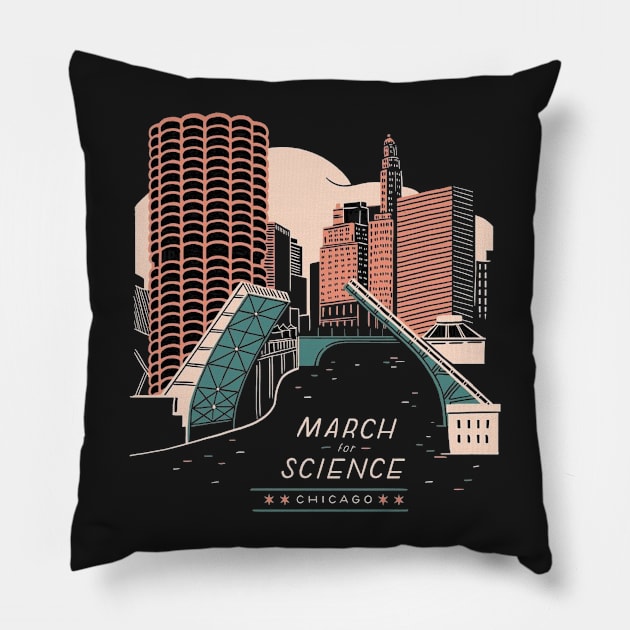 RETRO CITY CHICAGO Pillow by Wanderwolf10