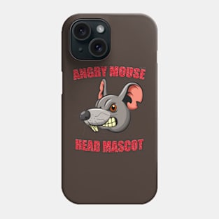 Angry Mouse Head Mascot T shirt Red Phone Case