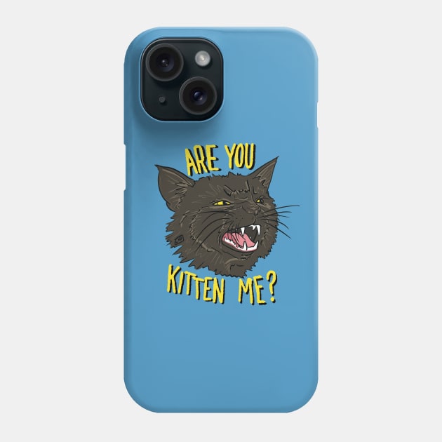 Are You Kitten Me - Black Cat Phone Case by TheEND42