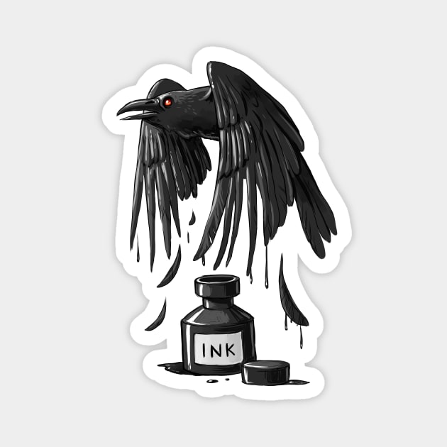 Ink Raven Magnet by Freeminds