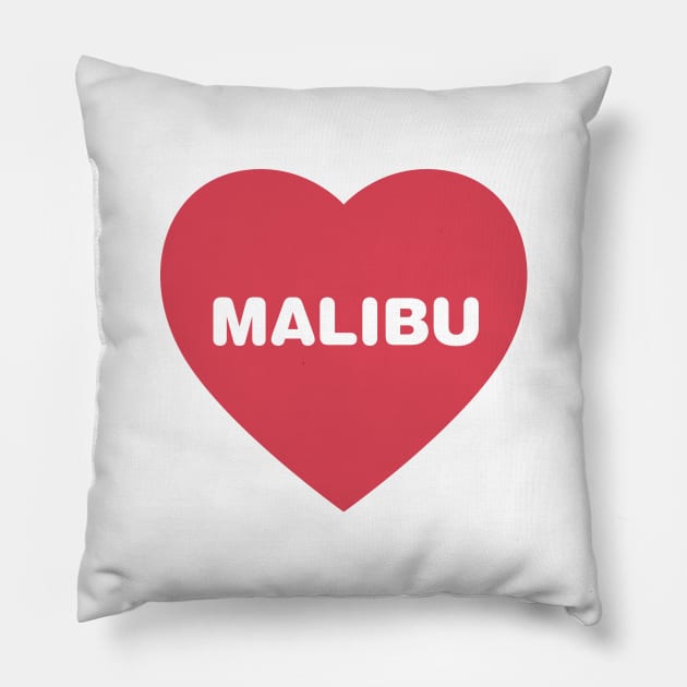Malibu California Bold Red Heart Pillow by modeoftravel