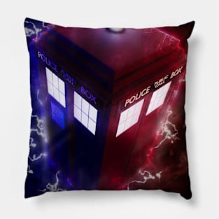 TARDIS rides the lightning Pillow