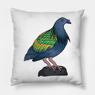 Nicobar pigeon bird cartoon illustration Pillow