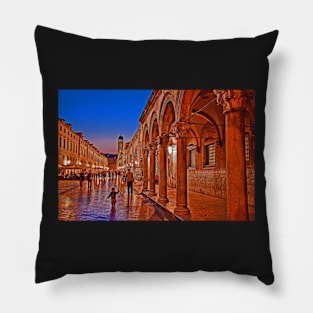 Dubrovnik at night Pillow