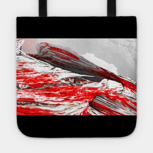 Snow american sport print, red ice rocks Tote