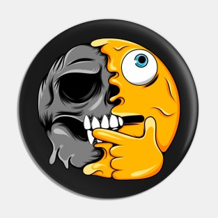 Thinker Zombie Emoji Pin