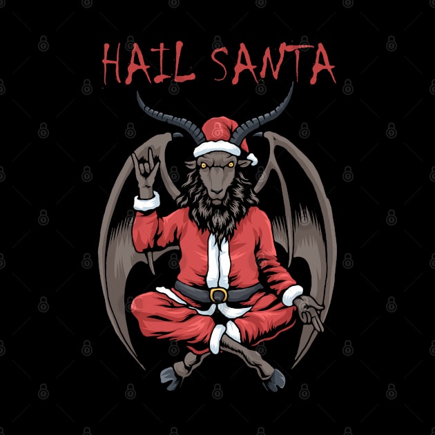 Christmas Hail Santa Satanism Goat Baphomet Atheist Satan by PomegranatePower