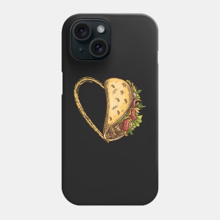 Tacos Heart Mexican Dish Street Food Chili Taquitos Phone Case