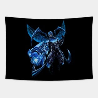 Blue Scarab beetle Hero Tapestry