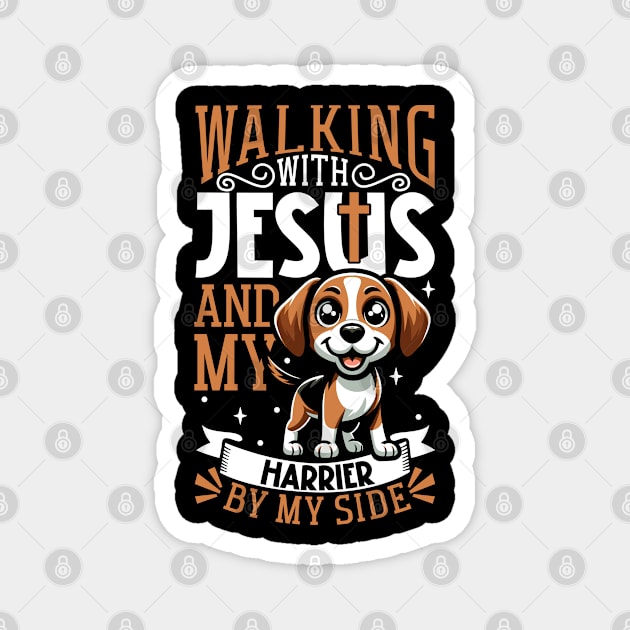 Jesus and dog - Harrier Magnet by Modern Medieval Design