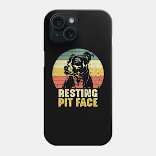 Dog Pitbull Resting Pit Face Funny Phone Case