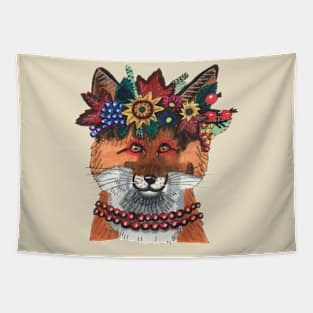 Red Beauty Foxy Tapestry