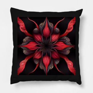 red and black flower 04 Pillow