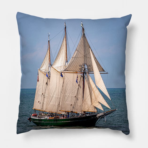 Great Lakes Schooner Denis Sullivan Pillow by dalekincaid