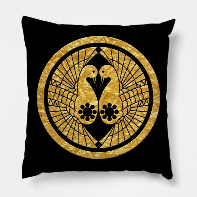 Japanese Mon Nannbu Tsuru Pillow by Takeda_Art