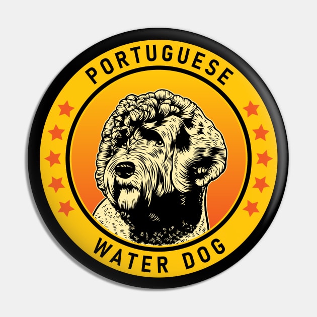 Portuguese Water Dog Portrait Pin by millersye