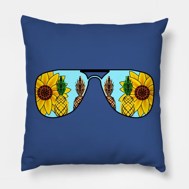 Summer Pineapple Sunglasses Pillow by LisaLiza