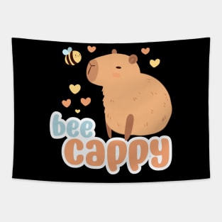 Bee cappy - a cute capybara and a bee illustration Tapestry